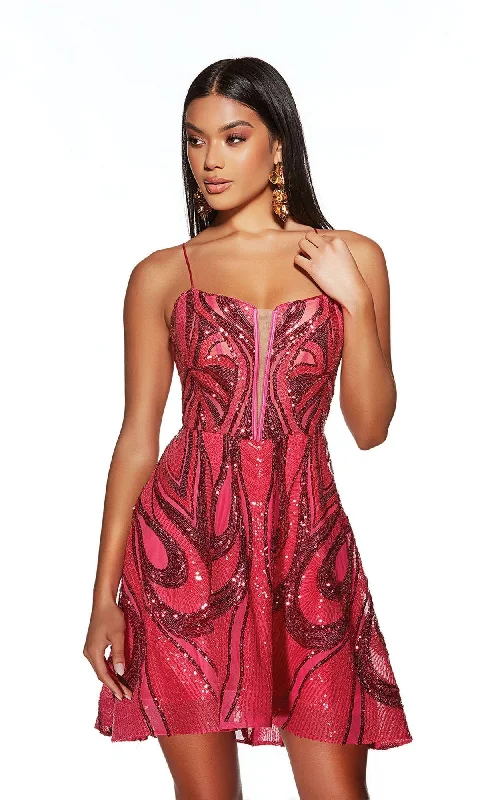 Cocktail dress with sheer-Alyce Short Party Dress 3778