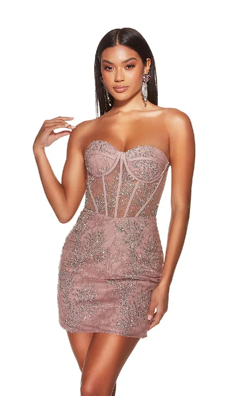 Metallic shimmer cocktail dress-Alyce Short Party Dress 4865