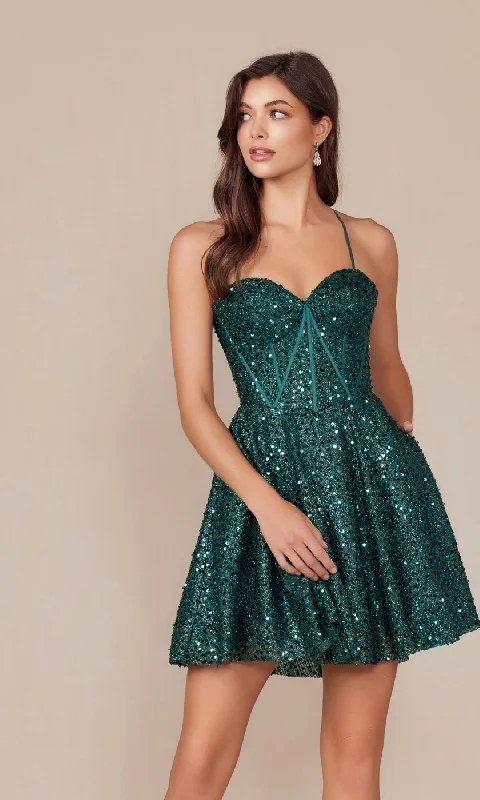 Metallic shimmer cocktail dress-Nox Anabel Short Party Dress A843