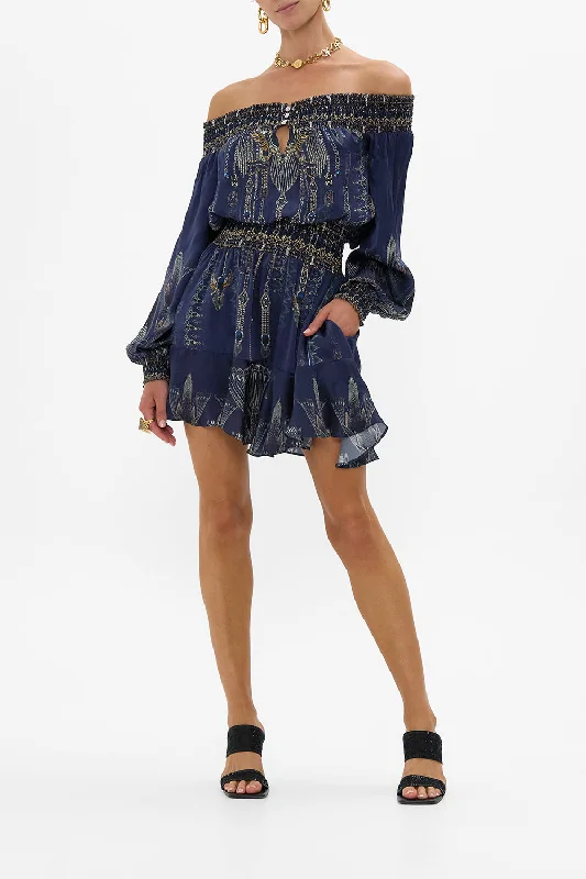 Kaftan mini dress-OFF SHOULDER SHORT DRESS THE EGYPT EFFECT