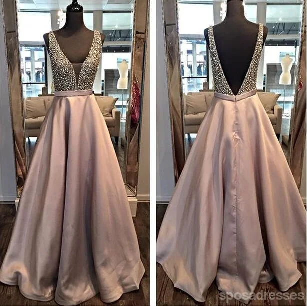 Tie-waist casual maxi dress-Backless A line Evening Prom Dresses, 2017 Long Party Prom Dress, Custom Long Prom Dress, Cheap Party Prom Dress, Formal Prom Dress, 17034