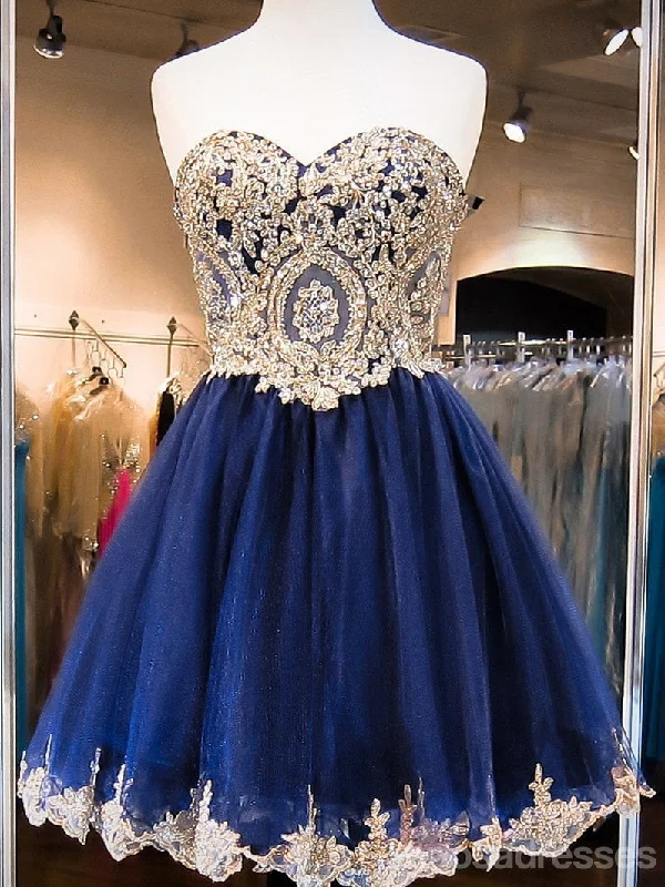 Braided belt casual maxi dress-Navy Blue Skirt Gold Lace Beaded homecoming prom dresses, CM0027