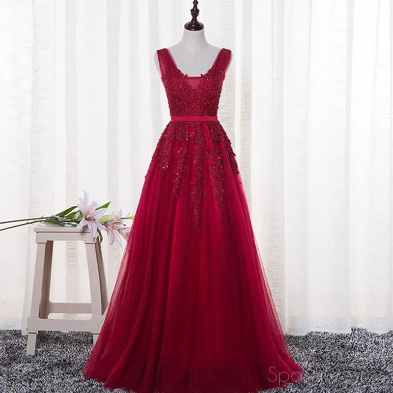 Intricate beading elegant maxi dress-Sexy Backless Dark Red Lace Long Evening Prom Dresses, Popular 2018 Party Prom Dresses, Custom Long Prom Dresses, Cheap Formal Prom Dresses, 17212