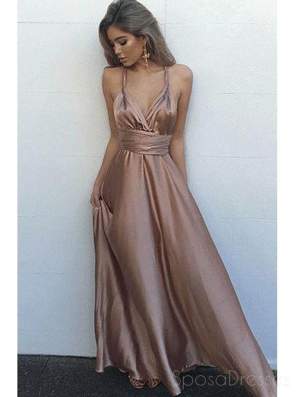 Fringe detail maxi dress-Sexy Backless Evening Prom Dresses, Long Brown Simple  Party Prom Dress, Custom Long Prom Dresses, Cheap Formal Prom Dresses, 17120