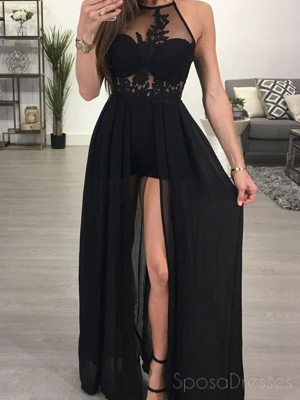 Boho print summer maxi dress-Sexy Backless Halter Black Lace Evening Prom Dress, Popular Sexy Party Prom Dresses, Custom Long Prom Dresses, Cheap Formal Prom Dresses, 17150