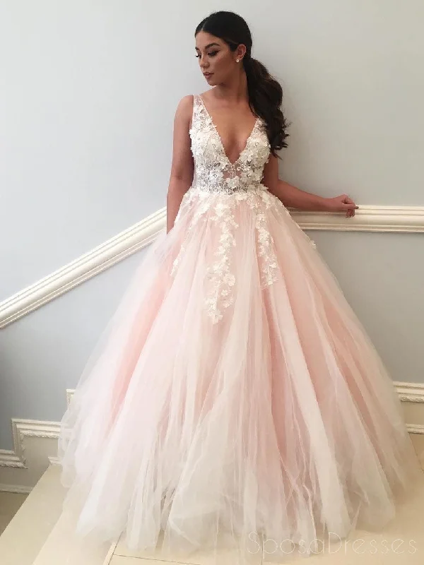 Braided strap casual maxi dress-Sexy See Through Lace Applique Pale Pink A line Long Custom Evening Prom Dresses, 17450