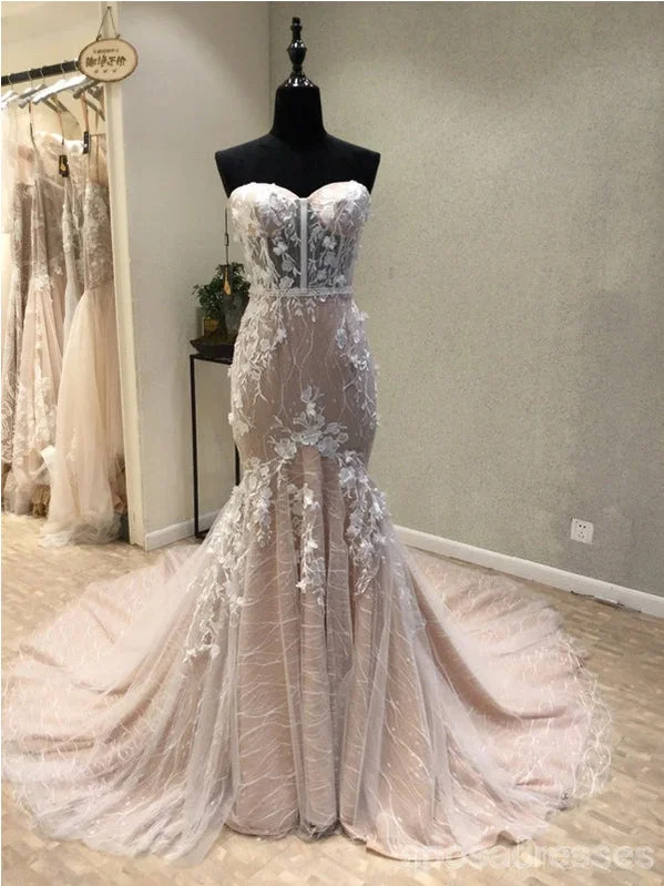 Vintage vibe boho maxi dress-Sexy See Through Sweetheart Lace Mermaid Evening Prom Dresses, Popular Unique Party Prom Dress, Custom Long Prom Dresses, Cheap Formal Prom Dresses, 17172