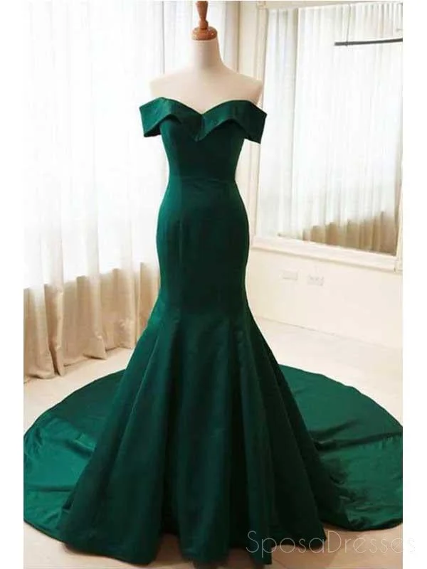 Denim fabric casual maxi dress-Simple Emerald Green Mermaid Long Evening Prom Dresses, Cheap Sweet 16 Dresses, 18324