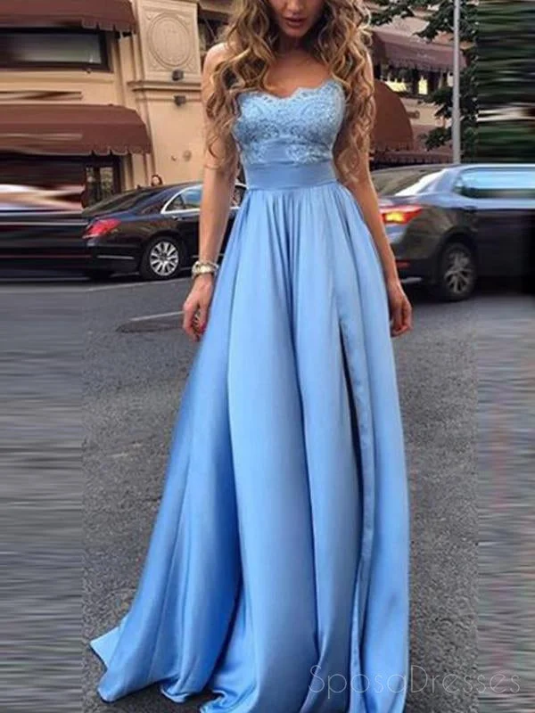 Dolman sleeve formal maxi dress-Simple Lace Bodice Sweetheart  A-line Long Evening Prom Dresses, 17645