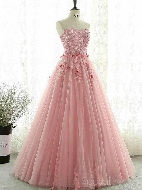 Striped casual maxi dress-Sweetheart Blush Pink Lace Evening Prom Dresses, Sweet 16 Dresses, 17491