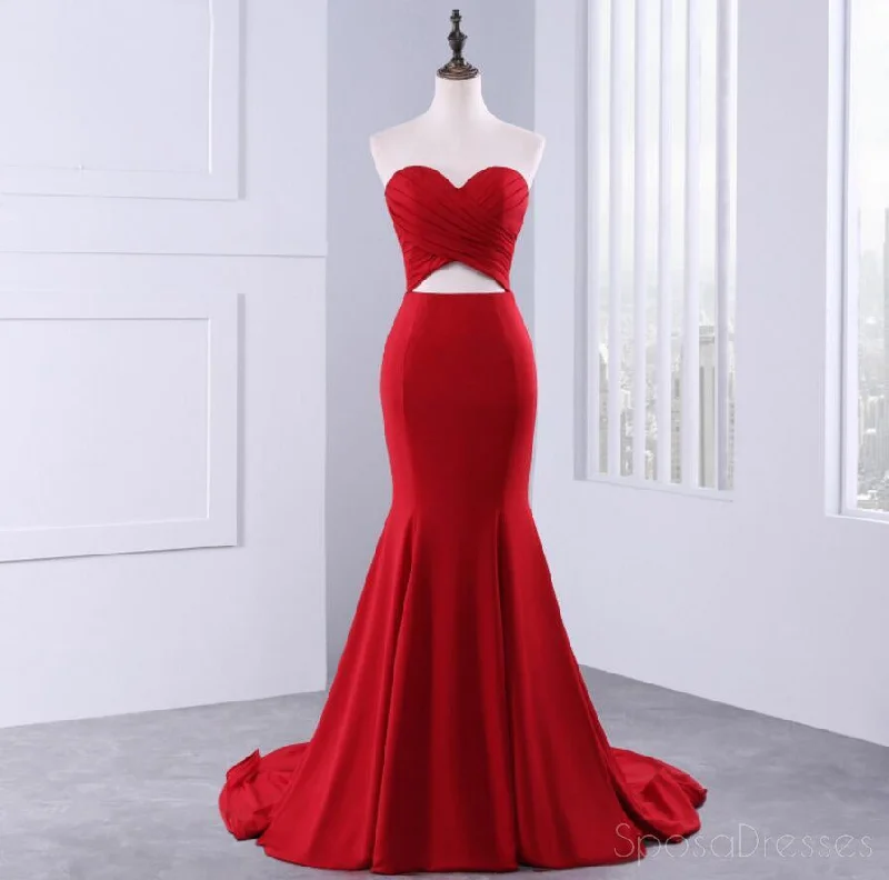 Zip front summer maxi dress-Sweetheart Sexy Red Mermaid Evening Prom Dresses, Popular Unique Party Prom Dress, Custom Long Prom Dresses, Cheap Formal Prom Dresses, 17169