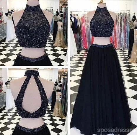 Zip front summer maxi dress-Two Pieces A line Black Evening Prom Dresses, Sexy Backless Party Prom Dress, Custom Long Prom Dress, Cheap Party Prom Dress, Formal Prom Dress, 17025